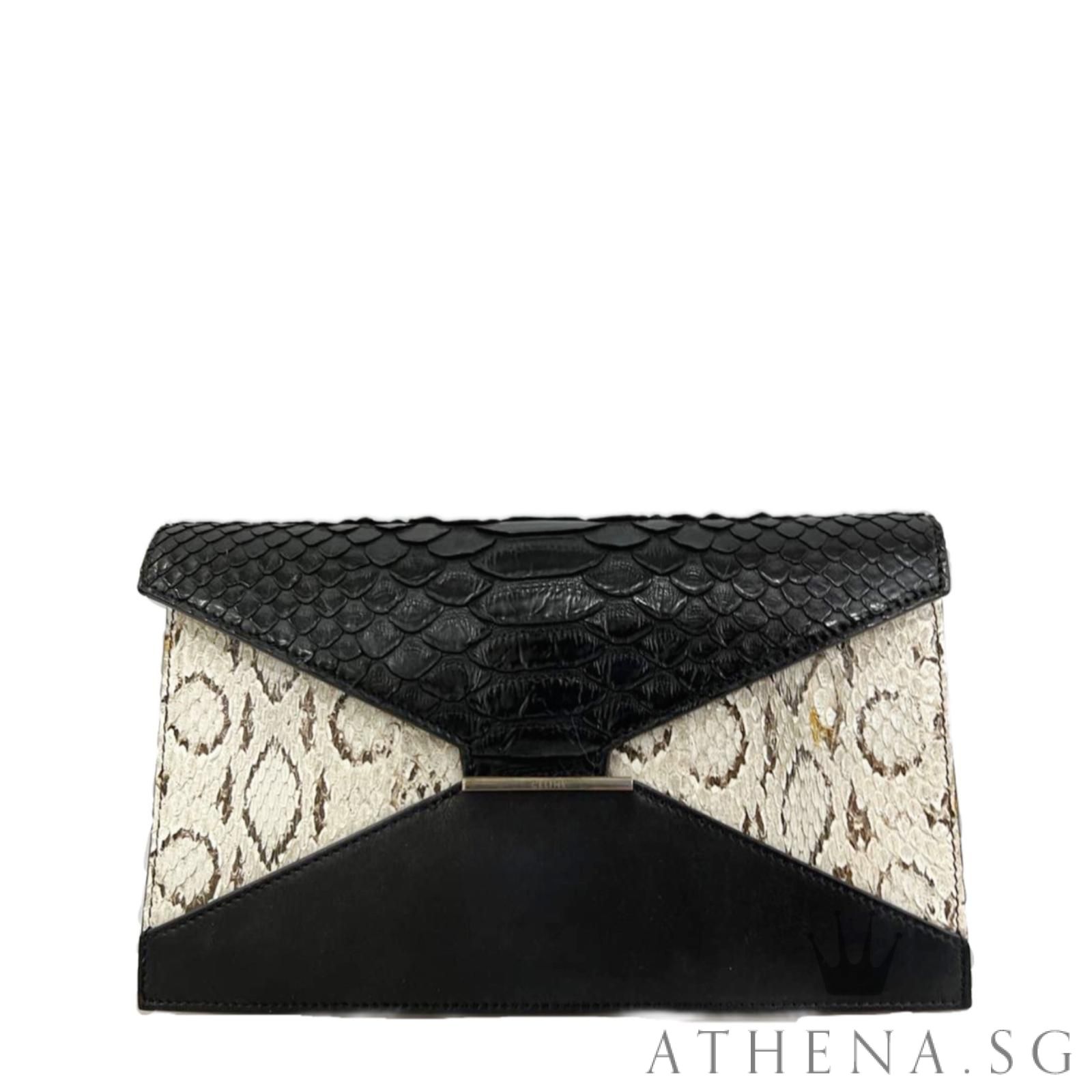 CELINE PYTHON DUAL COLOUR DIAMOND CLUTCH WALLET