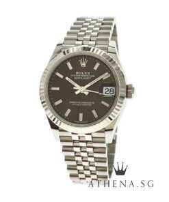 UNWORN !!! ROLEX MID-SIZE OYSTER PERPETUAL DATEJUST 31 "AN" SERIES "DARK GREY INDEX DIAL" WITH BOX & CERT DATED 05/2026 (UNDER AGENT WARRANTY) 278274