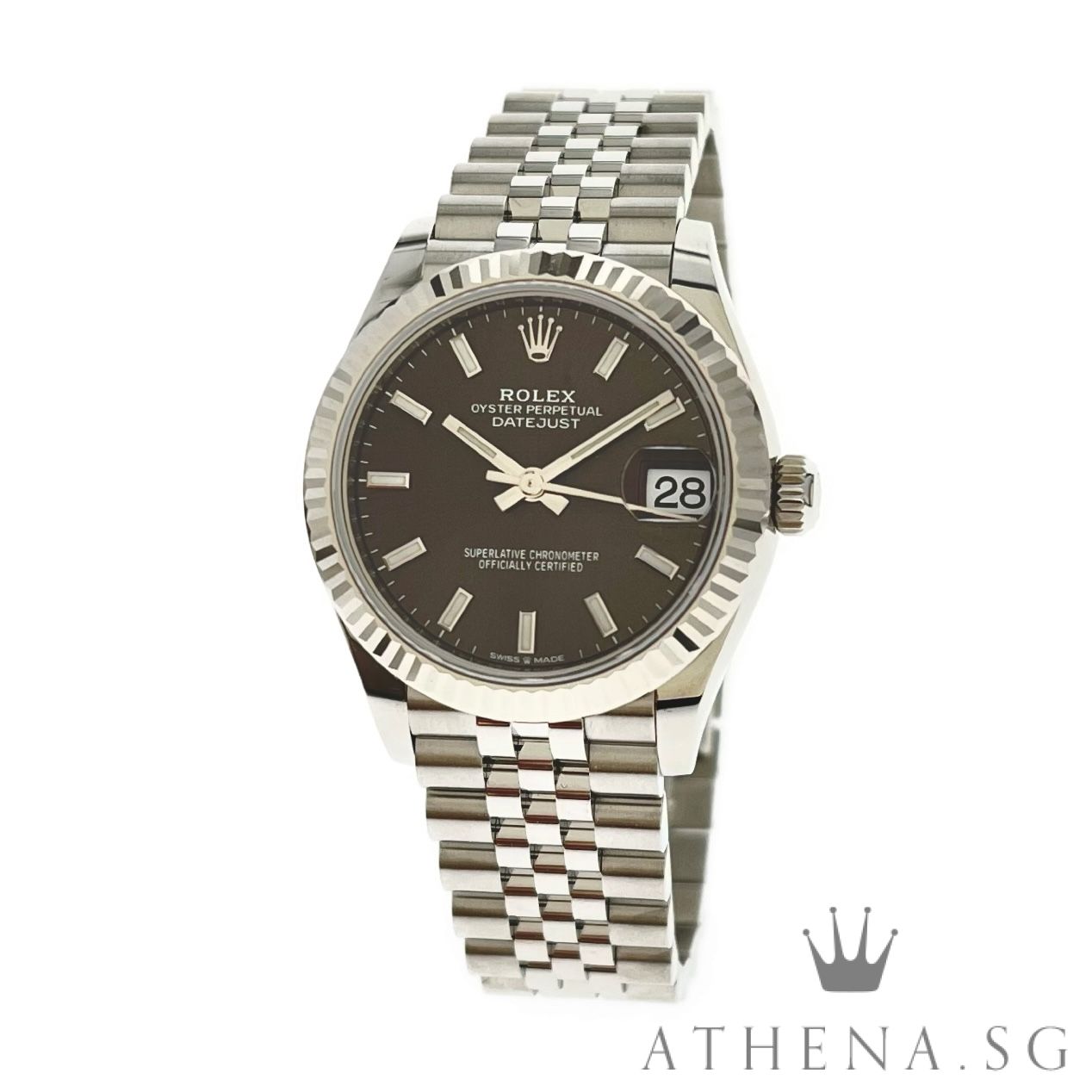 UNWORN !!! ROLEX MID-SIZE OYSTER PERPETUAL DATEJUST 31 "AN" SERIES "DARK GREY INDEX DIAL" WITH BOX & CERT DATED 05/2026 (UNDER AGENT WARRANTY) 278274