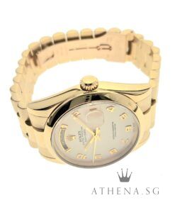 Alternative view of ROLEX 18K YELLOW GOLD OYSTER PERPETUAL DAY-DATE 36 "P" SERIES "MOTHER OF PEARL NUMERAL DIAL" 118208 (WATCH ONLY)