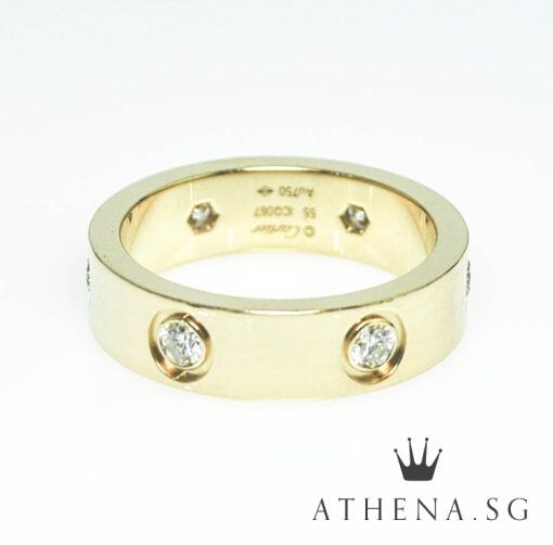 18K RG CARTIER LOVE RING WITH 6 DIAMONDS 8.74G (SIZE 55)