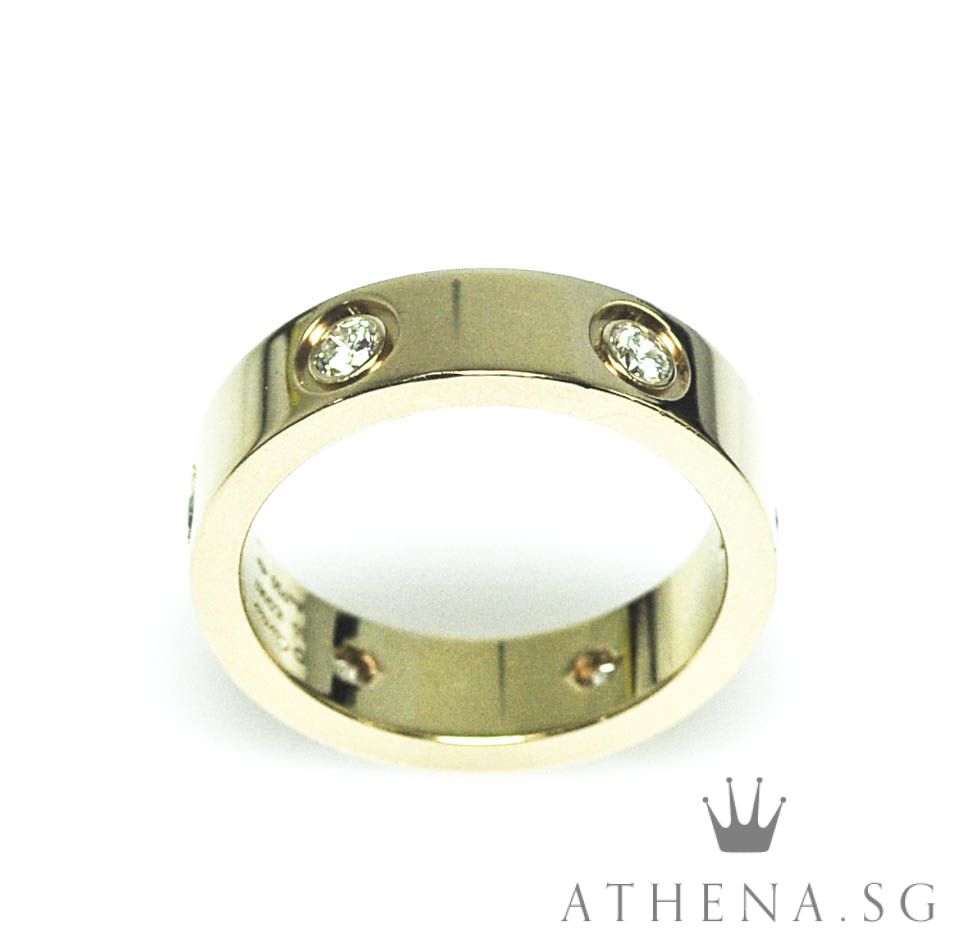 18K RG CARTIER LOVE RING WITH 6 DIAMONDS 8.74G (SIZE 55) - Image 2