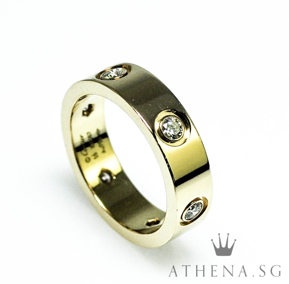 18K RG CARTIER LOVE RING WITH 6 DIAMONDS 8.74G (SIZE 55) - Image 3