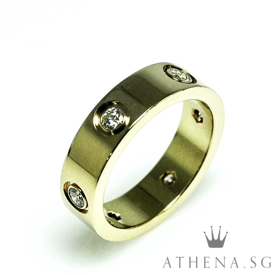 18K RG CARTIER LOVE RING WITH 6 DIAMONDS 8.74G (SIZE 55) - Image 4