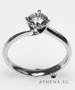 Alternative view of 18K WG SOLITAIRE DIAMOND RING D1-0.60CTS 2.23G (G/SI1) (SIZE 10.5) (GIA REPORT)
