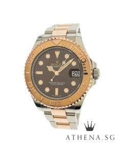 ROLEX EVEROSE ROLESOR OYSTER PERPETUAL DATE YACHT MASTER 37 "CHOCO DIAL" WITH BOX & CERT DATED 08/2020 (STILL UNDER AGENT WARRANTY) 268621