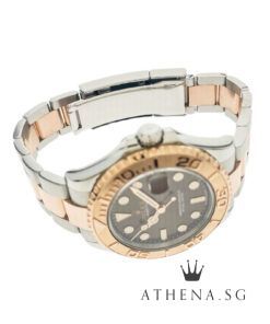 Alternative view of ROLEX EVEROSE ROLESOR OYSTER PERPETUAL DATE YACHT MASTER 37 "CHOCO DIAL" WITH BOX & CERT DATED 08/2020 (STILL UNDER AGENT WARRANTY) 268621