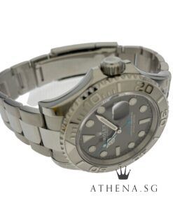 Alternative view of UNWORN!!! ROLEX ROLESIUM OYSTER PERPETUAL DATE YACHT MASTER 40 "AN" SERIES "RHODIUM SLATE DIAL" WITH BOX & CERT DATED 03/2023 (UNDER AGENT WARRANTY) 126622
