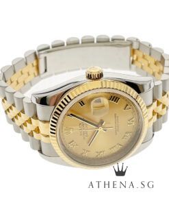 Alternative view of ROLEX YELLOW ROLESOR MENS OYSTER PERPETUAL DATEJUST 36MM "V" SERIES "CHAMPAGNE ROMAN DIAL" WITH CERT DATED 2010 116233
