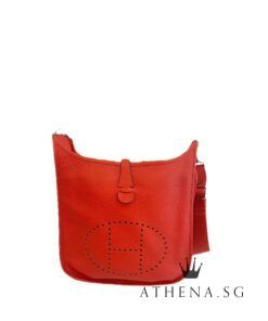 HERMES EVELYNE III GM CROSSBODY BAG [COLOR:RED]