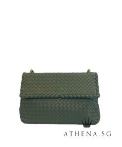 BOTTEGA VENETA INTRECCIATO NAPPA OLIMPIA CROSSBODY BAG [COLOR:GREEN][SIZE:30X19X10]