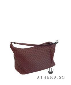 Alternative view of BOTTEGA VENETA INTRECCIATO CIAMBRINO LEATHER SHOULDER BAG [COLOR:MARRON][SIZE:31X24X15]