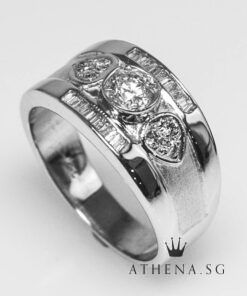18K WG DIAMOND RING D1-0.25CTS TD20-0.10CTS D6-0.12CTS 7.46G (SIZE 18) ($1,488.00 NETT)