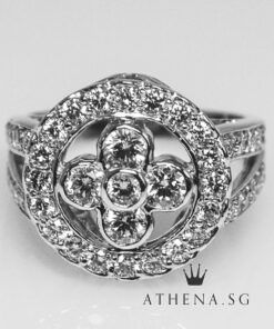 Alternative view of 18K WG FLOWER DESIGN DIAMOND RING D50-1.28CTS 7.03G (SIZE 12) [NETT $1,588.00]