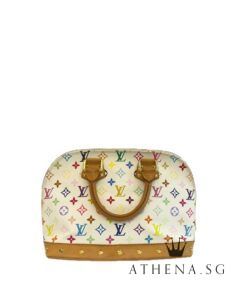 LOUIS VUITTON ALMA WHITE MULTICOLOR MONOGRAM HANDBAG [SIZE:GM]
