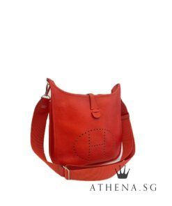 Alternative view of HERMES EVELYNE III GM CROSSBODY BAG [COLOR:RED]