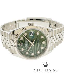 Alternative view of UNWORN!! ROLEX MENS OYSTER PERPETUAL DATEJUST 36 "AN" SERIES "OLIVE GREEN PALM MOTIF DIAL" WITH BOX & CERT DATED 01/2023 (STILL UNDER AGENT WARRANTY) 126234