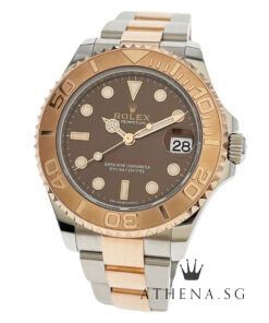 UNWORN!! ROLEX EVEROSE ROLESOR OYSTER PERPETUAL DATE YACHT MASTER 37 "CHOCO DIAL" WITH BOX & CERT DATED 05/2023 (STILL UNDER AGENT WARRANTY) 268621