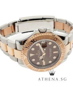 Alternative view of UNWORN!! ROLEX EVEROSE ROLESOR OYSTER PERPETUAL DATE YACHT MASTER 37 "CHOCO DIAL" WITH BOX & CERT DATED 05/2023 (STILL UNDER AGENT WARRANTY) 268621
