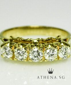 20K YG DIAMOND RING D5-0.80CTS 4.12G (SIZE 15)