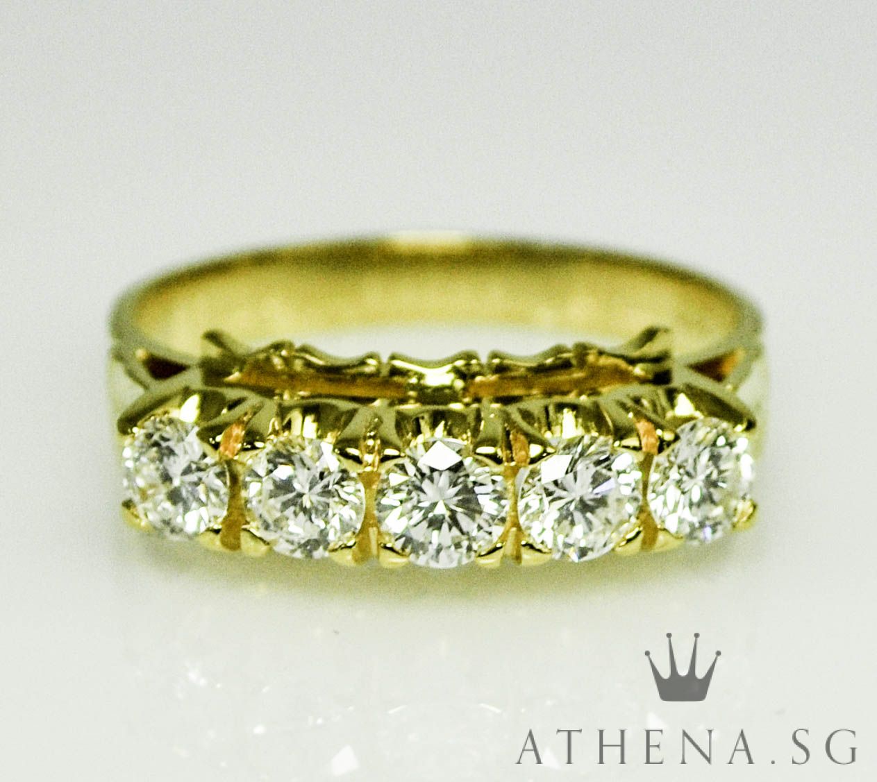 20K YG DIAMOND RING D5-0.80CTS 4.12G (SIZE 15)