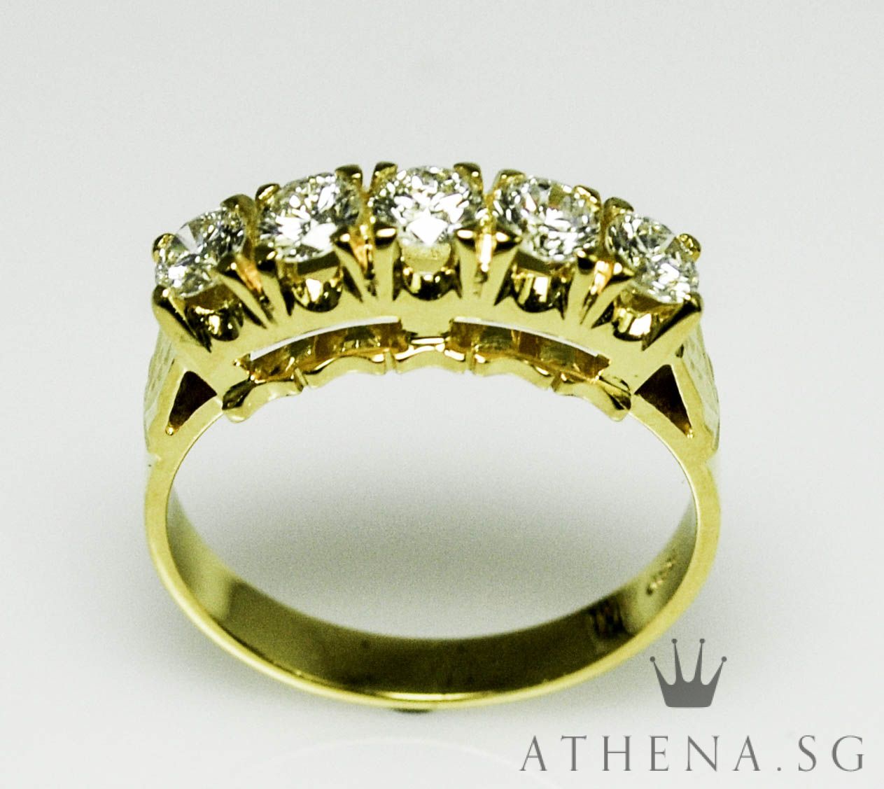 20K YG DIAMOND RING D5-0.80CTS 4.12G (SIZE 15) - Image 2