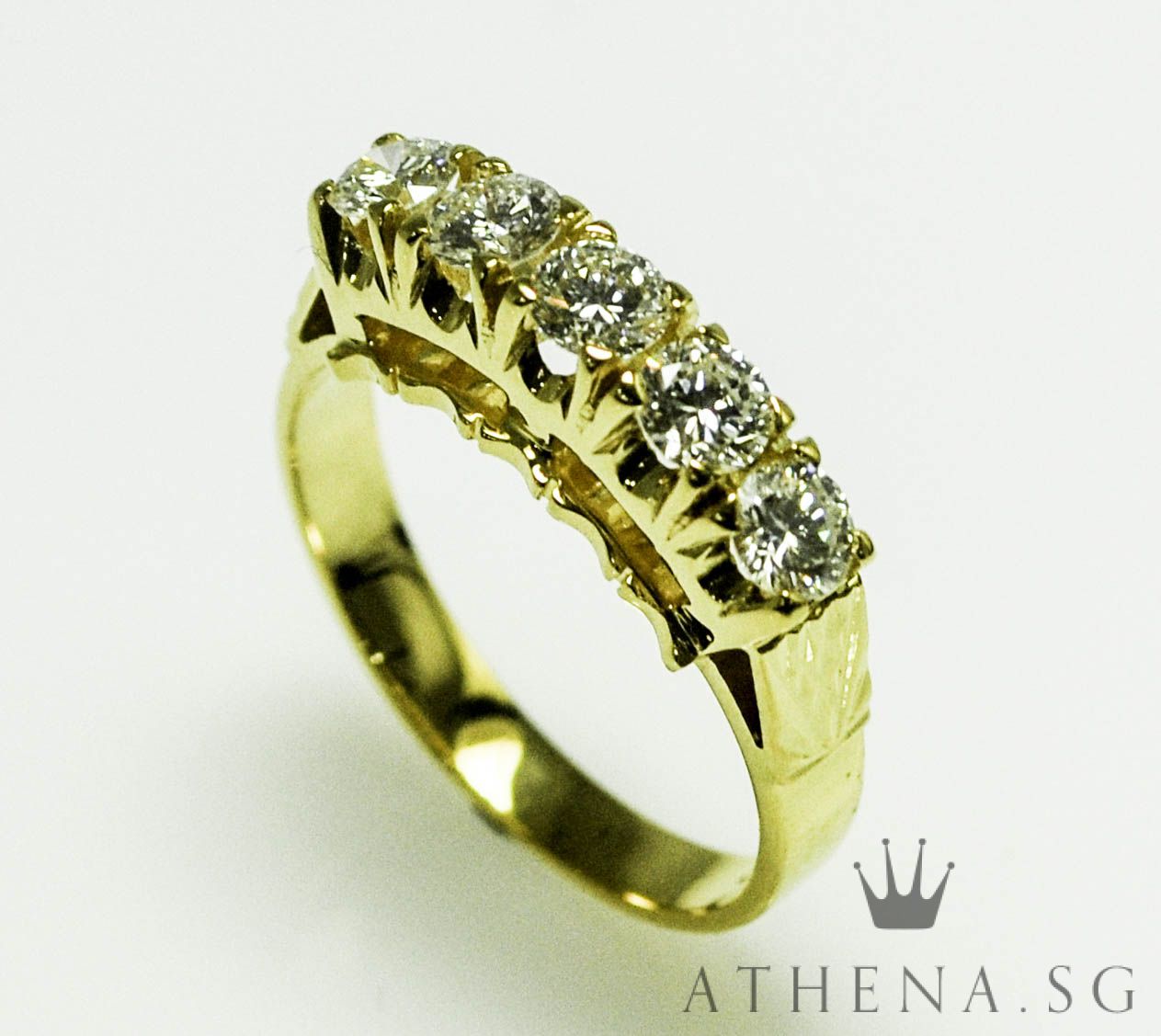 20K YG DIAMOND RING D5-0.80CTS 4.12G (SIZE 15) - Image 3