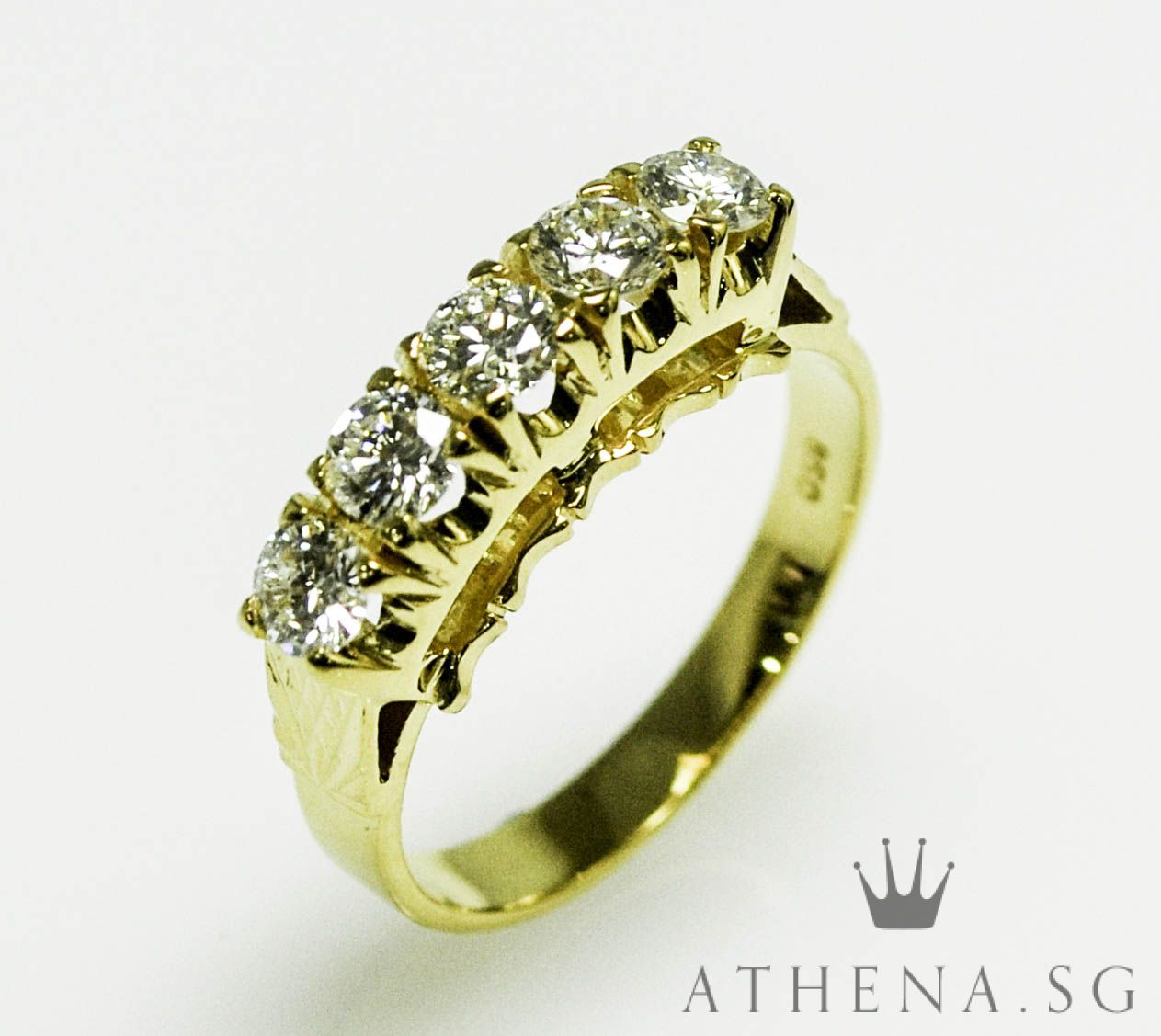 20K YG DIAMOND RING D5-0.80CTS 4.12G (SIZE 15) - Image 4