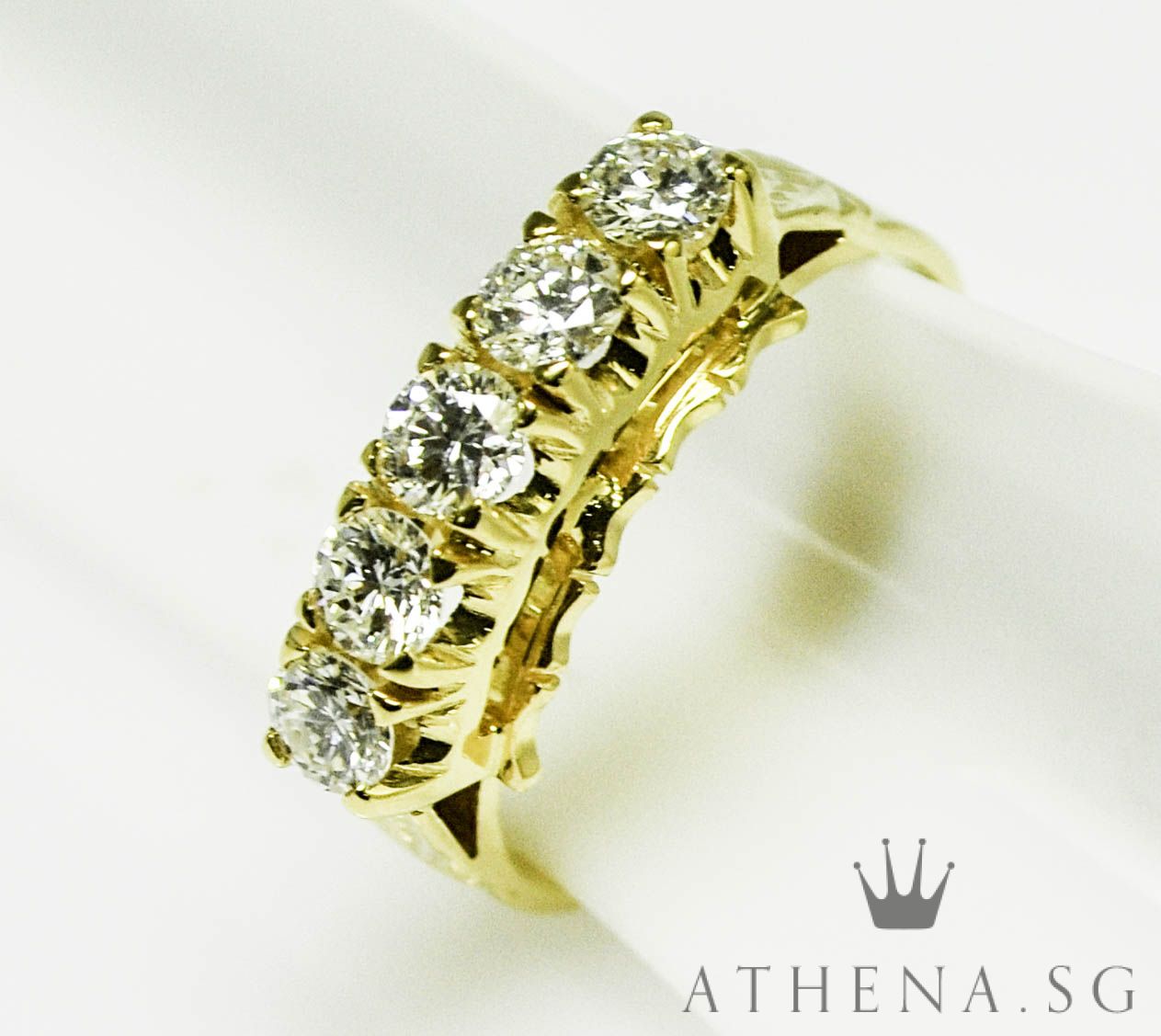 20K YG DIAMOND RING D5-0.80CTS 4.12G (SIZE 15) - Image 5