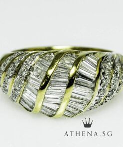 Alternative view of 18K YG SLASH DESIGN DIAMOND RING D36-0.50CTS TD30-0.50CTS 5.48G (SIZE 15) [NETT $1,388.00]