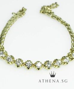 Alternative view of 20K YG DIAMOND BRACELET D11-1.21CTS 8.78G (LENGTH 14.5CM)