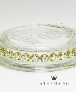 20K YG DIAMOND BRACELET D11-1.21CTS 8.78G (LENGTH 14.5CM)
