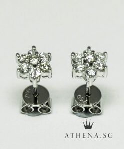 Alternative view of 18K WG FLOWER DESIGN DIAMOND EARSTUD D14-0.427CTS 1.89G