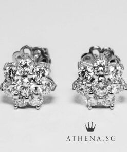 Alternative view of 18K WG FLOWER DESIGN DIAMOND EARSTUD D2-0.195CTS D14-0.73CTS 3.32G