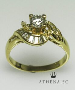 Alternative view of 20K YG DIAMOND RING D1-0.30CTS D8-0.16CTS TD12-0.30CTS 3.37G (SIZE 11.5) [NETT $1,288.00]