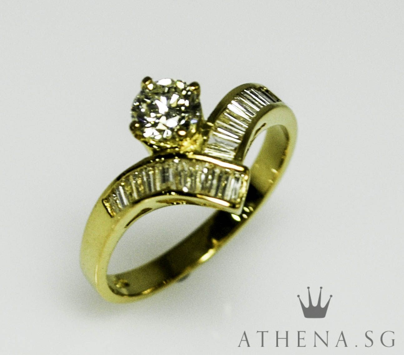 20K YG DIAMOND RING D1-0.36CTS TD22-0.33CTS 2.84G (SIZE 12) - Image 4