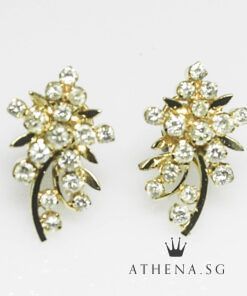 Alternative view of 18K YG ANTIQUE DESIGN DIAMOND EARSTUD D32-0.80CTS 4.33G