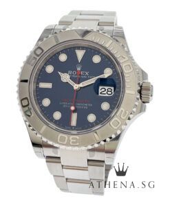UNWORN!! ROLEX ROLESIUM OYSTER PERPETUAL DATE YACHT MASTER 40MM "AN" SERIES "BRIGHT BLUE DIAL" WITH BOX & CERT DATED 02/2024 (STILL UNDER AGENT WARRANTY) 126622