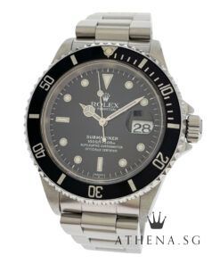 ROLEX OYSTER PERPETUAL SUBMARINER DATE "A" SERIES "BLACK SWISS DIAL" WITH CERT (UNDATED) 16610