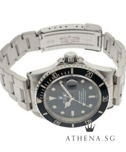 Alternative view of ROLEX OYSTER PERPETUAL SUBMARINER DATE "A" SERIES "BLACK SWISS DIAL" WITH CERT (UNDATED) 16610