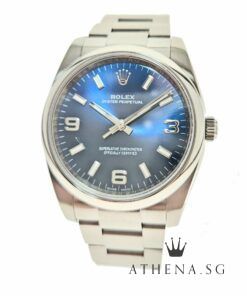 ROLEX OYSTER PERPETUAL 34 "AN" SERIES "BLUE 369 DIAL" WITH BOX & CERT DATED 2015 114200