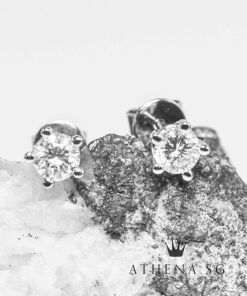 18K WG SOLITAIRE DIAMOND EARSTUD D2-0.418CTS 1.06G