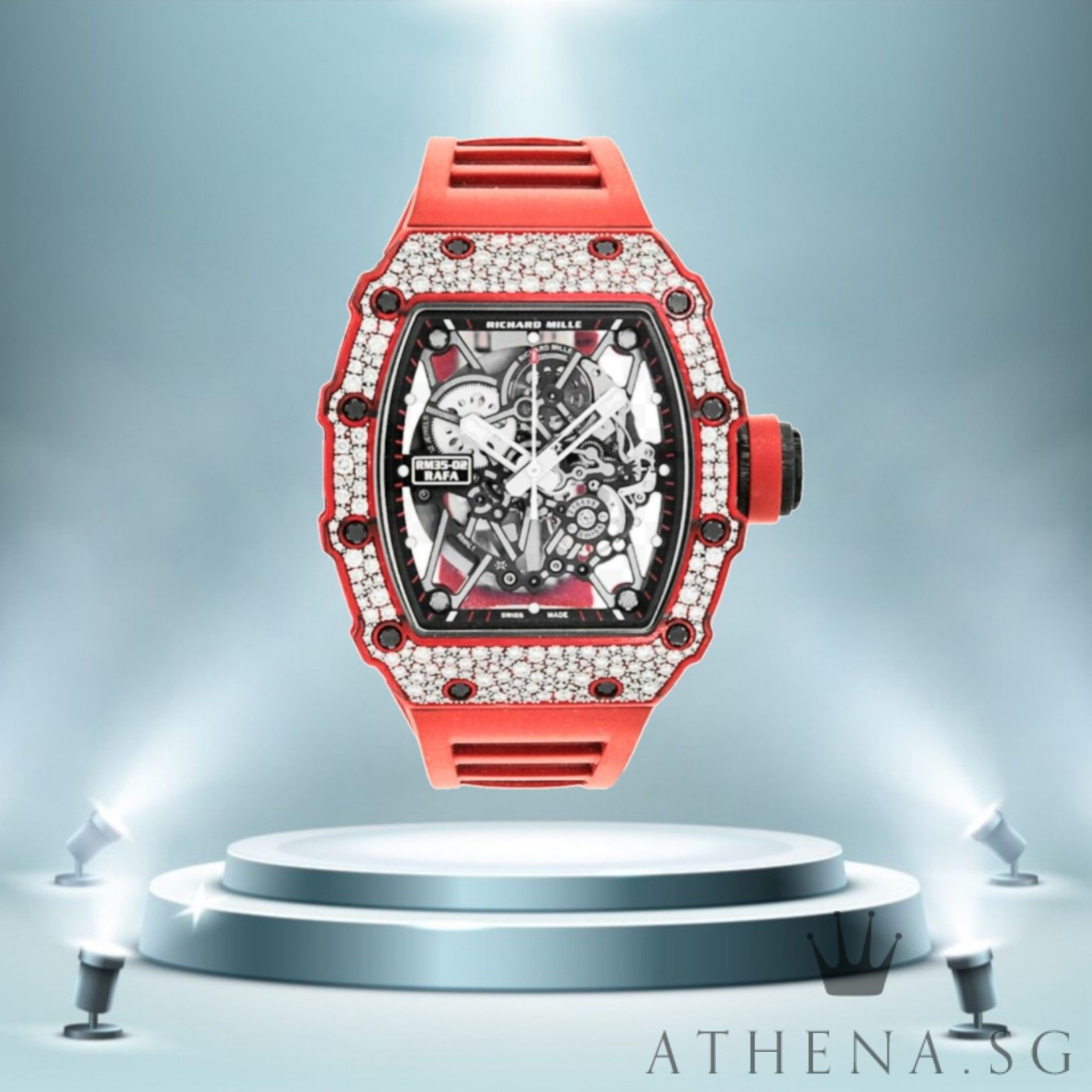 LIKE NEW!! RICHARD MILLE RM 35-02 QTPT RAFA DIAMONDS WITH BOX & CERT DATED 2019 (STILL UNDER AGENT WARRANTY) RM35-02