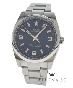 ROLEX OYSTER PERPETUAL 34 "AN" SERIES "BLUE 369 DIAL" WITH BOX & CERT DATED (08/2019) (STILL UNDER AGENT WARRANTY) 114200