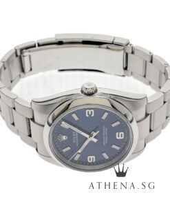 Alternative view of ROLEX OYSTER PERPETUAL 34 "AN" SERIES "BLUE 369 DIAL" WITH BOX & CERT DATED (08/2019) (STILL UNDER AGENT WARRANTY) 114200