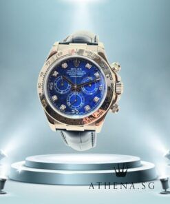 RARE!! 18K WHITE GOLD ROLEX COSMOGRAPH DAYTONA "P" SERIES "SODALITE DIAMOND-SET STONE WITH ARABIC INDEX DIAL" WITH SERVICE CERT DATED 2022 (STILL UNDER AGENT WARRANTY) 116519