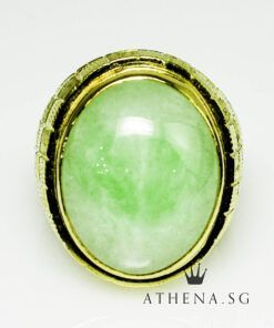 Alternative view of 20K YG JADE RING 15.95G (SIZE 15.5) ($2,188.00 NETT)
