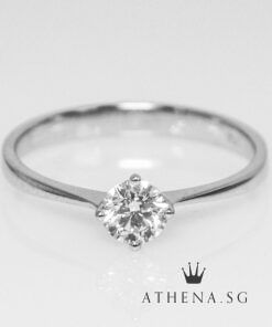 18K WG SOLITAIRE DIAMOND RING D1-0.40CTS 2.16G (SIZE 17)