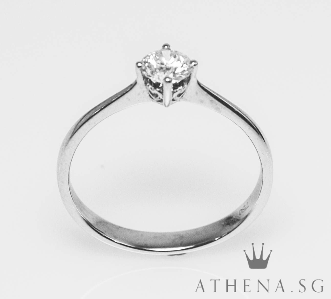18K WG SOLITAIRE DIAMOND RING D1-0.40CTS 2.16G (SIZE 17) - Image 2