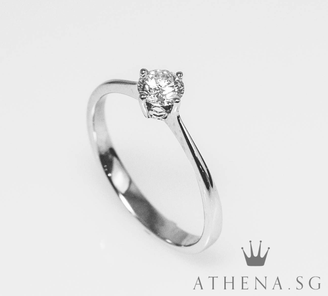 18K WG SOLITAIRE DIAMOND RING D1-0.40CTS 2.16G (SIZE 17) - Image 3